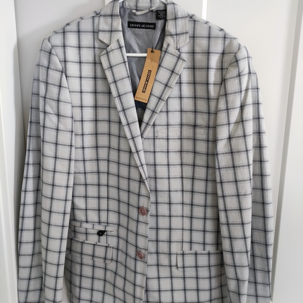 DKNY Men's Medium Windowpane blazer new with tags